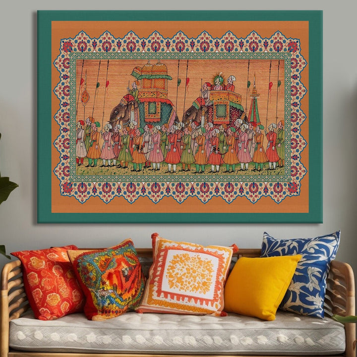 Indian Ethnic Traditional Wall Art Large Size Canvas Painting For Home and Hotels Wall Decoration. (ETHWA12)