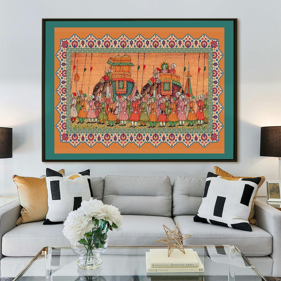 Indian Ethnic Traditional Wall Art Large Size Canvas Painting For Home and Hotels Wall Decoration. (ETHWA12)