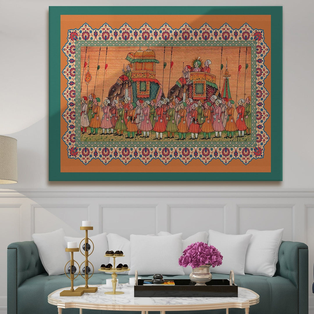 Indian Ethnic Traditional Wall Art Large Size Canvas Painting For Home and Hotels Wall Decoration. (ETHWA12)