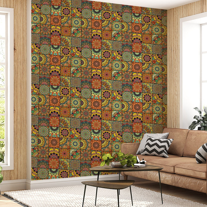 Intricate Boho Wallpaper for living room Decoration.