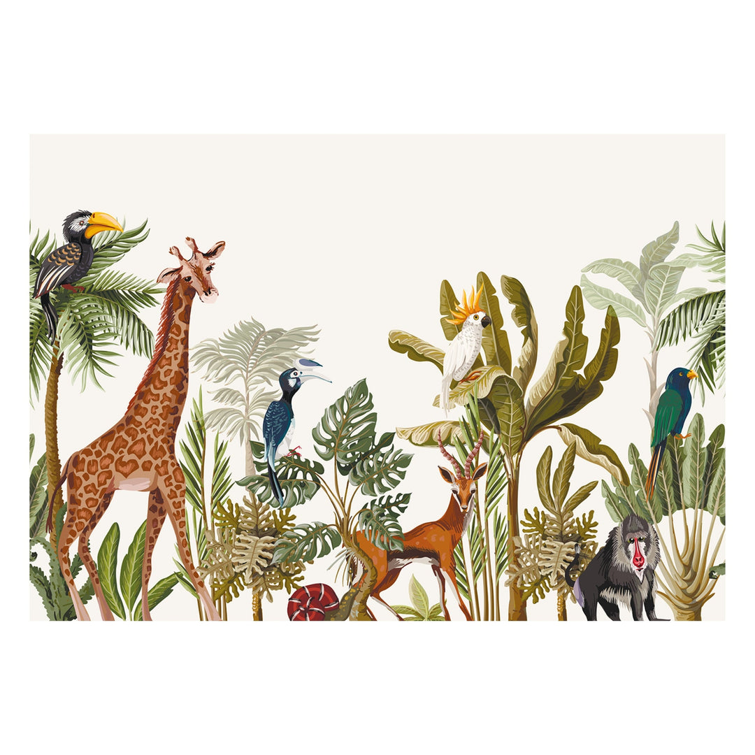 Jungle Safari Wallpaper Mural For Kids Room Wall Decoration