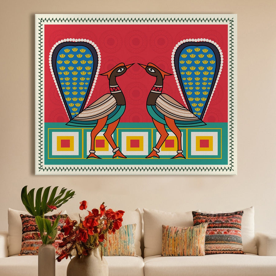 Kalighat Canvas Paintings – Paper Plane Design