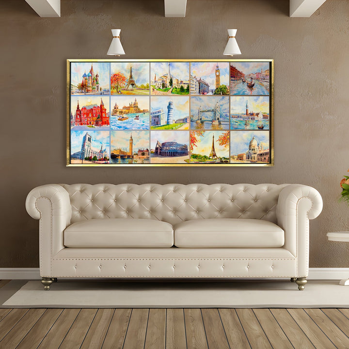 Landscapes Abstract Modern Art Large Canvas Paintings. Framed Digital Reprints of Famous and Vibrant Artwork (LDWA03)