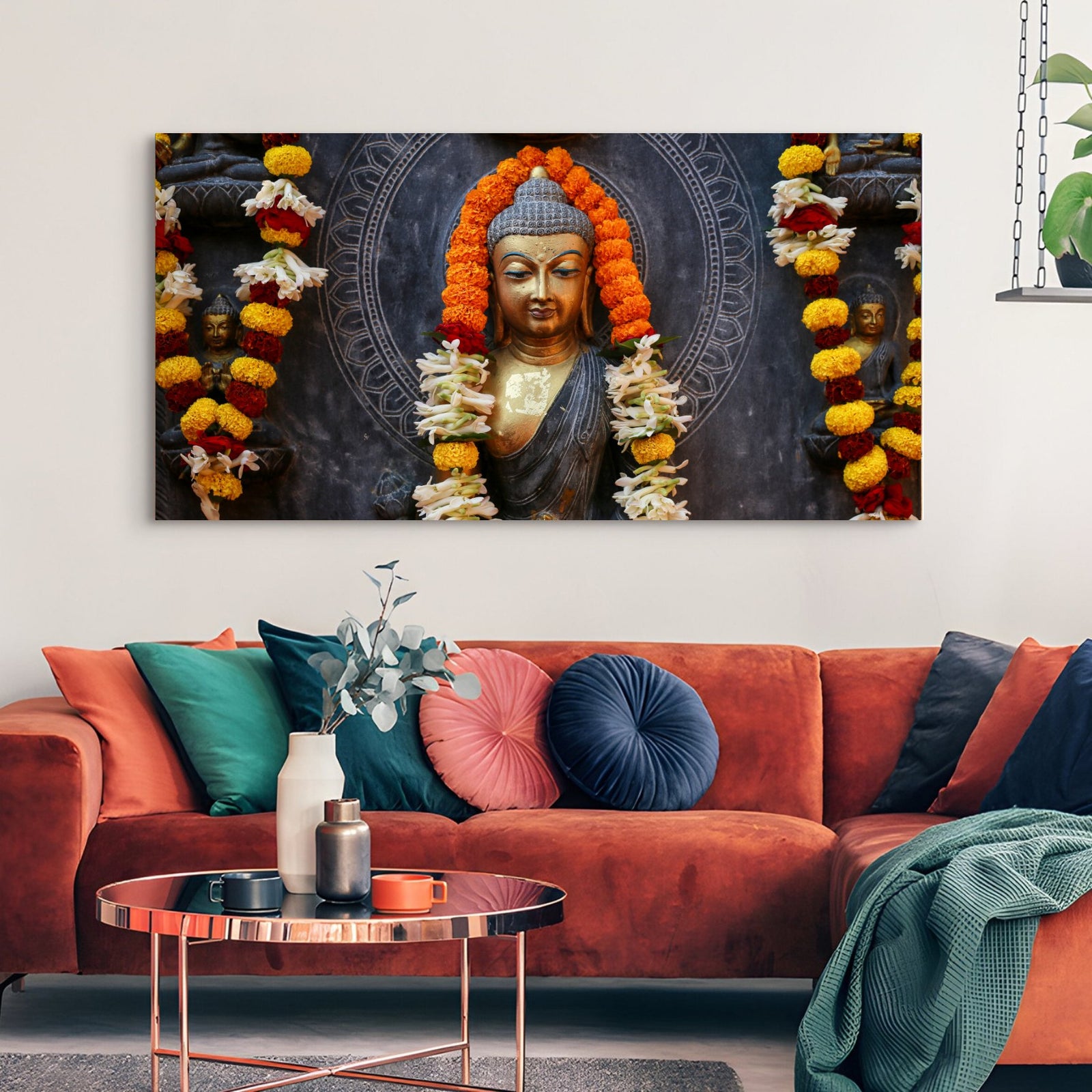 Lord Buddha Canvas Painting For Home Decor, Office walls and Hotels, Resorts Wall Decoration 24 inch x 48 inch (BDWA06)