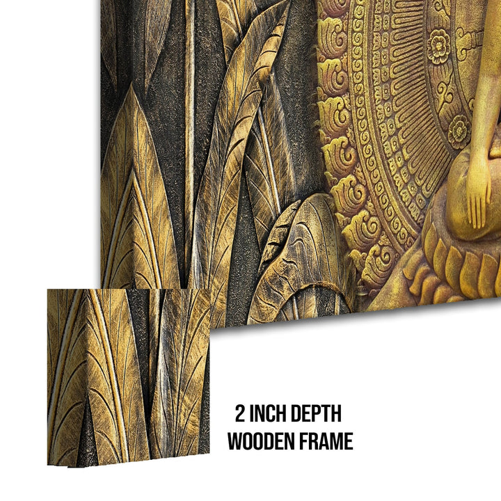 Lord Buddha Canvas Painting For Home Decor, Office walls and Hotels, Resorts Wall Decoration 24 inch x 48 inch (BDWA08)