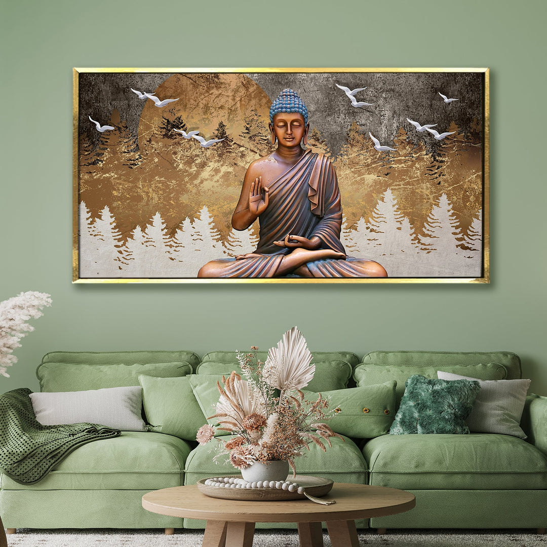 Serene Retreat: Lord Buddha Wall Art Paintings for Bedroom Decor ...