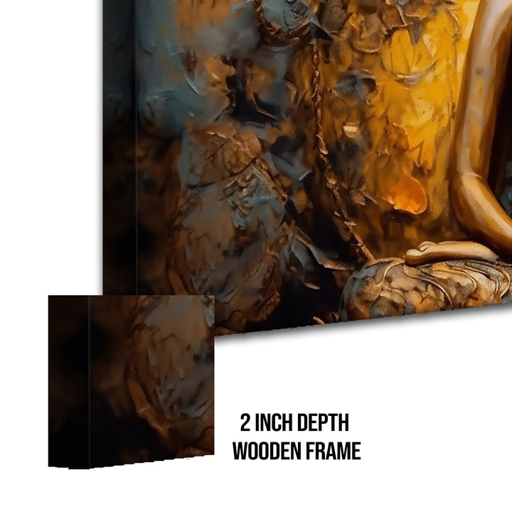 Lord Buddha Canvas Painting For Home Decor, Office walls and Hotels, Resorts Wall Decoration 24 inch x 48 inch (BDWA14)