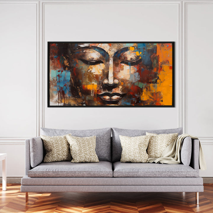 Lord Buddha Canvas Painting For Home Decor, Office walls and Hotels, Resorts Wall Decoration 24 inch x 48 inch (BDWA21)
