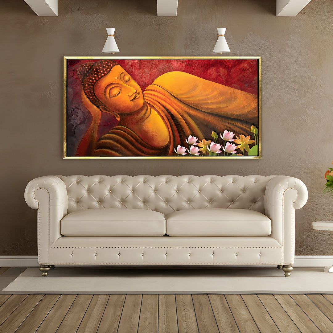 Serene Retreat: Lord Buddha Wall Art Paintings for Bedroom Decor ...