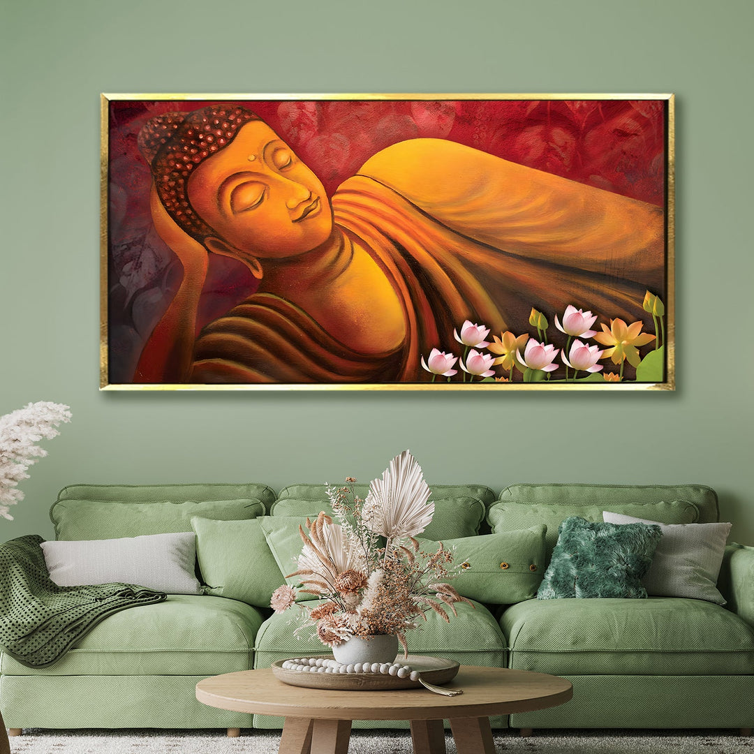 Serene Retreat: Lord Buddha Wall Art Paintings for Bedroom Decor ...