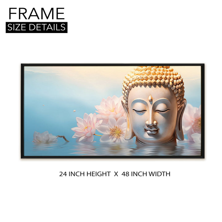 Lord Buddha Canvas Painting For Home Decor, Office walls and Hotels, Resorts Wall Decoration 24 inch x 48 inch (BDWA25)
