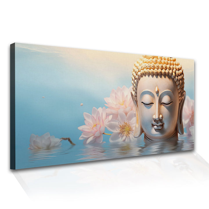 Lord Buddha Canvas Painting For Home Decor, Office walls and Hotels, Resorts Wall Decoration 24 inch x 48 inch (BDWA25)