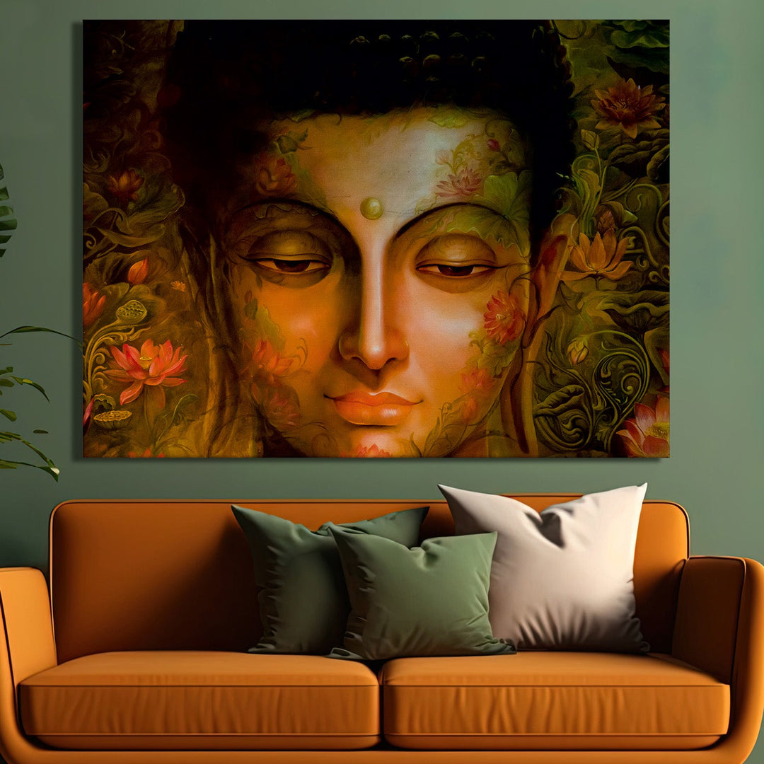 Lord Buddha Canvas Painting For Home Decor, Office walls and Hotels, Resorts Wall Decoration (BDWA03)
