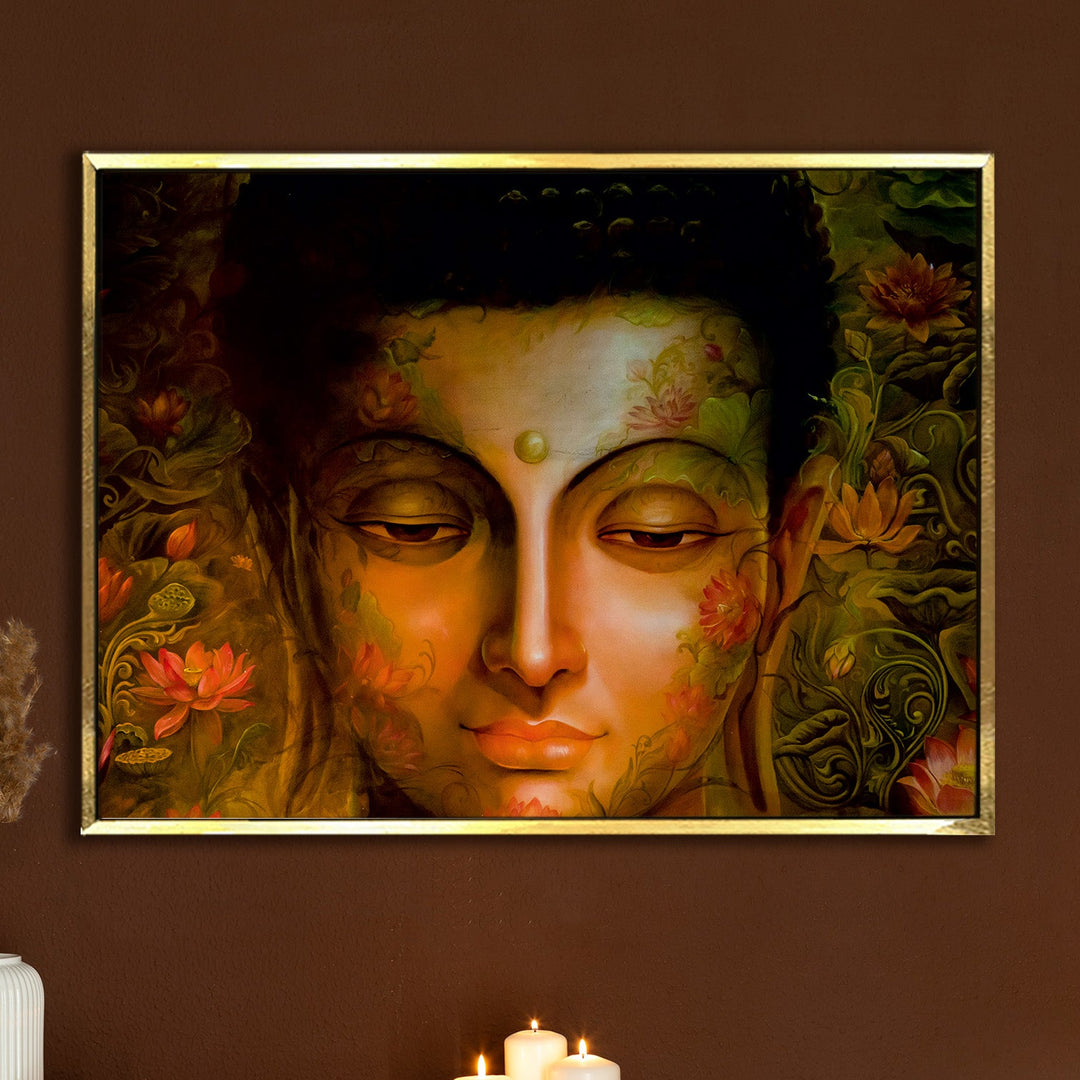 Lord Buddha Canvas Painting For Home Decor, Office walls and Hotels, Resorts Wall Decoration (BDWA03)