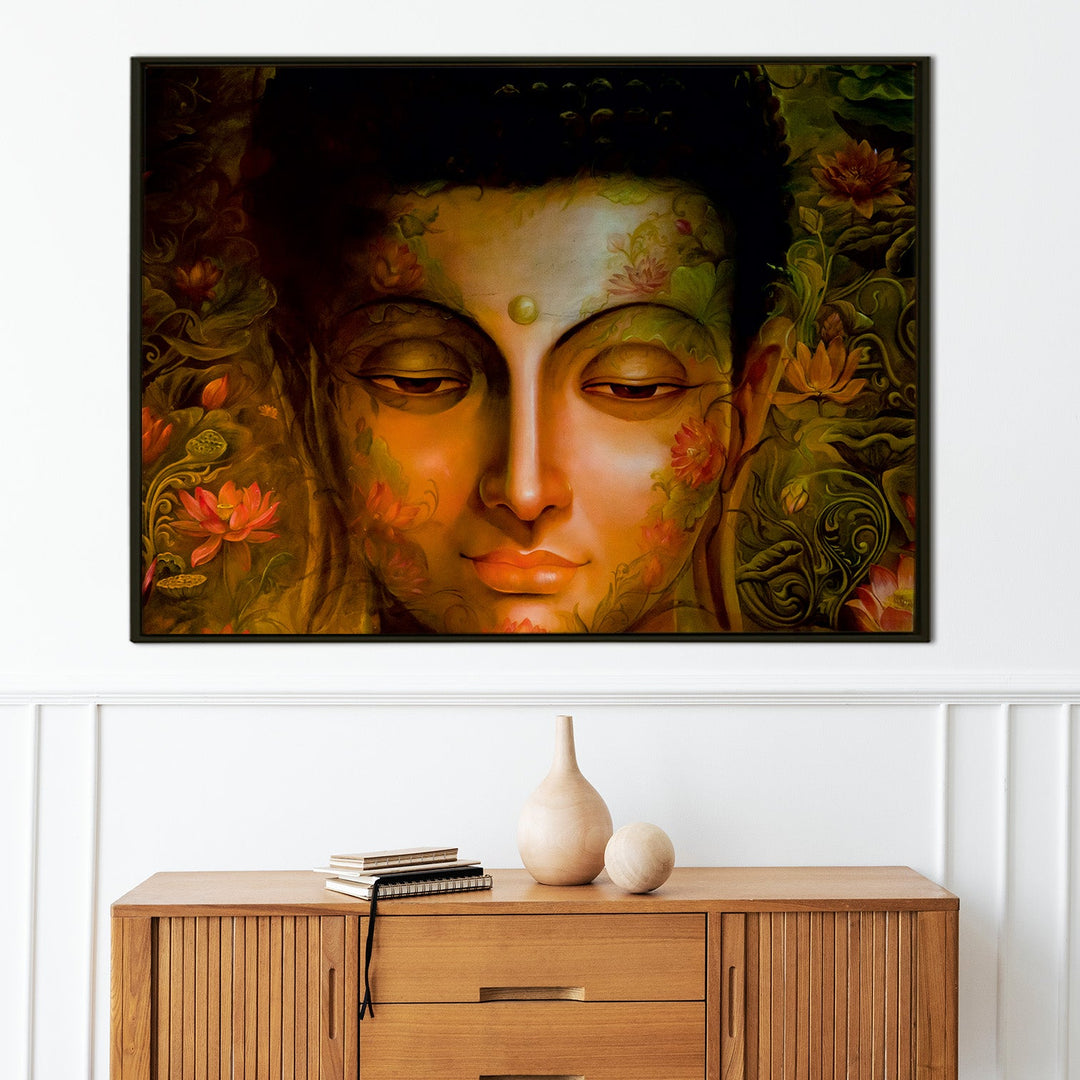 Lord Buddha Canvas Painting For Home Decor, Office walls and Hotels, Resorts Wall Decoration (BDWA03)
