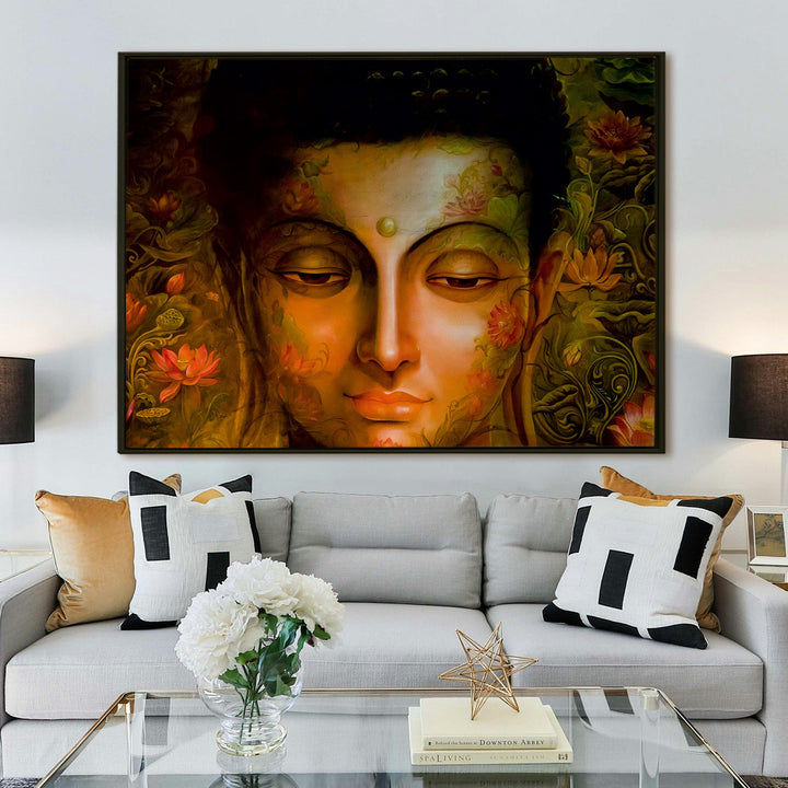 Lord Buddha Canvas Painting For Home Decor, Office walls and Hotels, Resorts Wall Decoration (BDWA03)