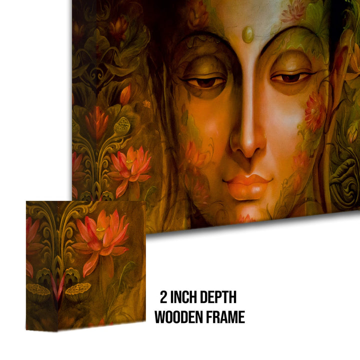 Lord Buddha Canvas Painting For Home Decor, Office walls and Hotels, Resorts Wall Decoration (BDWA03)
