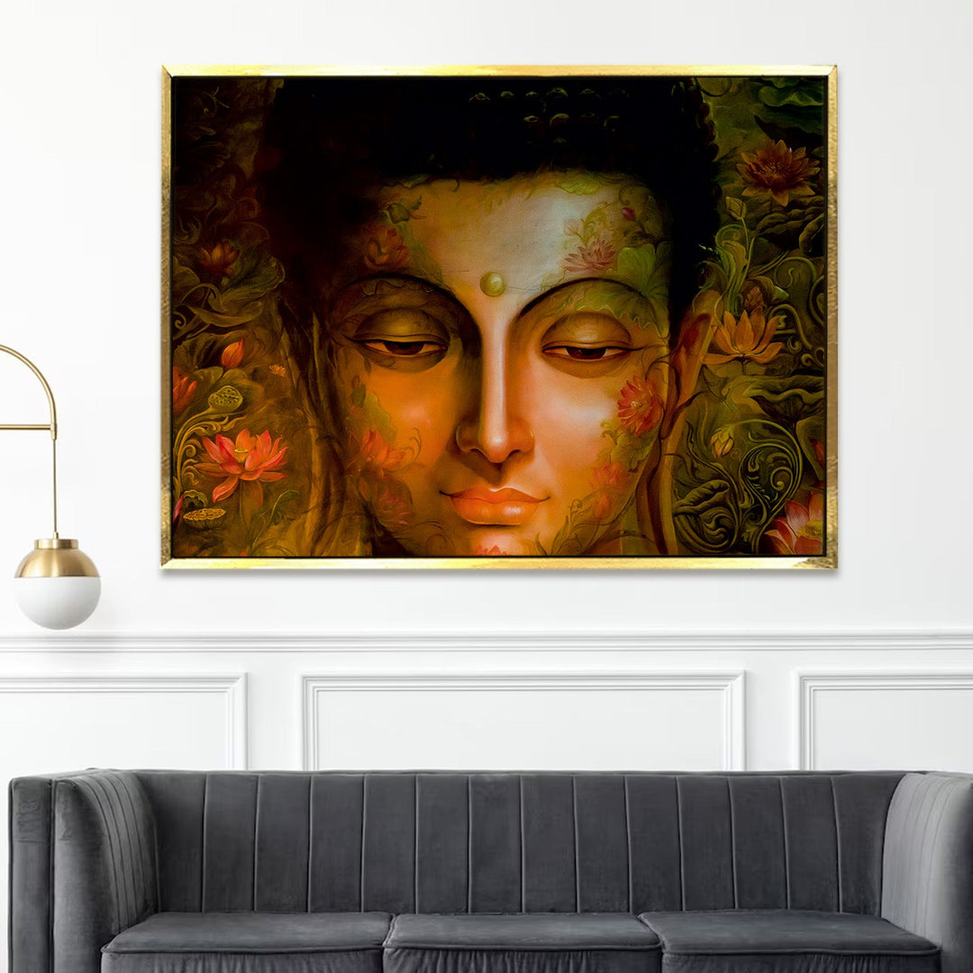 Lord Buddha Canvas Painting For Home Decor, Office walls and Hotels, Resorts Wall Decoration (BDWA03)
