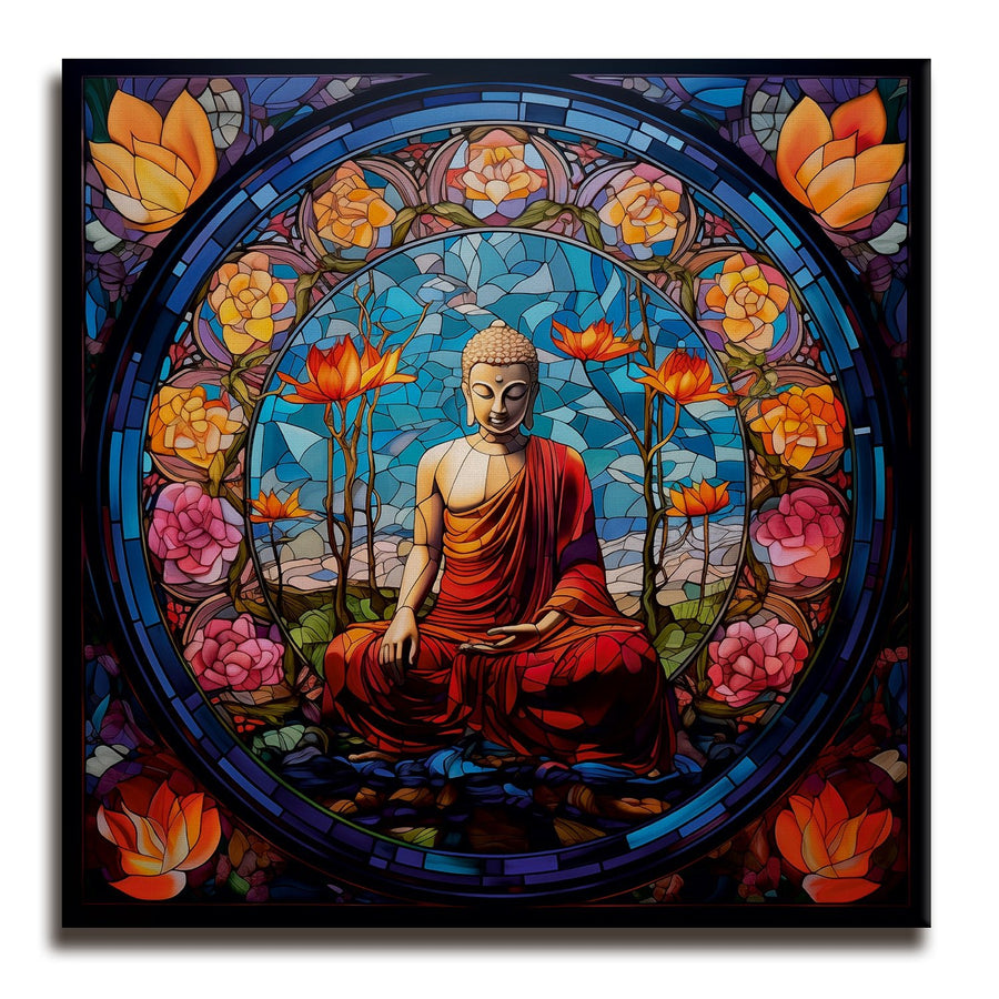 Lord Buddha Vastu 5 Panel Wall Art - Serenity and Enlightenment – Paper ...