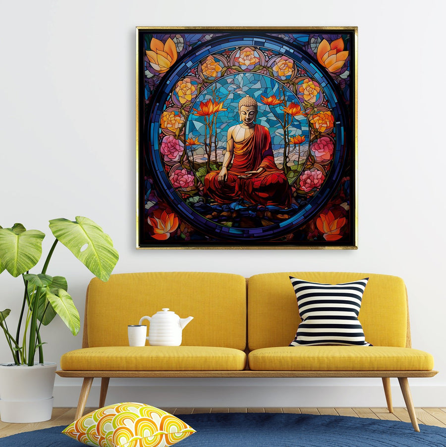 Lord Buddha Vastu 5 Panel Wall Art - Serenity and Enlightenment – Paper ...