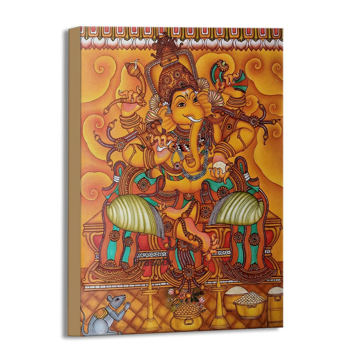 Lord Ganesha Canvas Painting Framed For Home and office Wall decoration