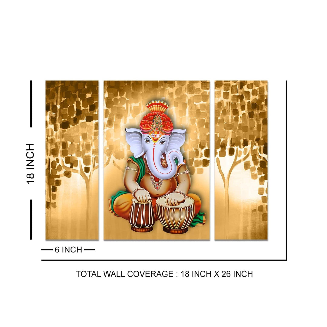 Lord Ganesha Canvas Painting Framed For Home and office Wall decoration