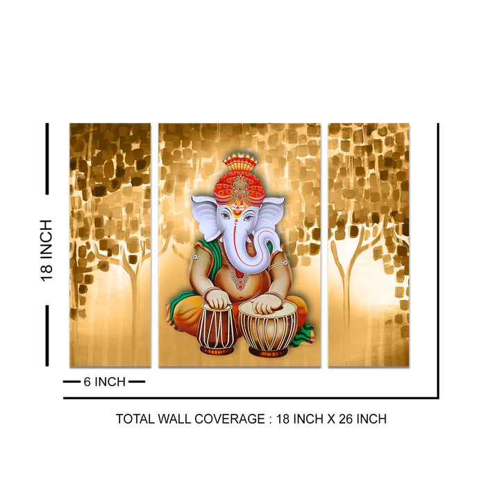 Lord Ganesha Canvas Painting Framed For Home and office Wall decoration