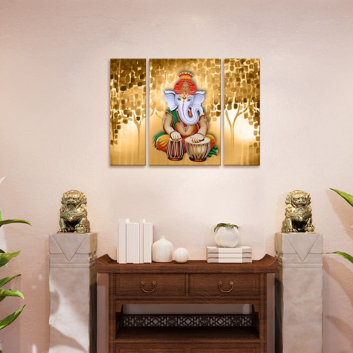 Lord Ganesha Canvas Painting Framed For Home and office Wall decoration