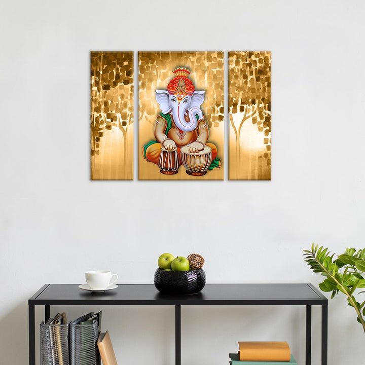 Lord Ganesha Canvas Painting Framed For Home and office Wall decoration