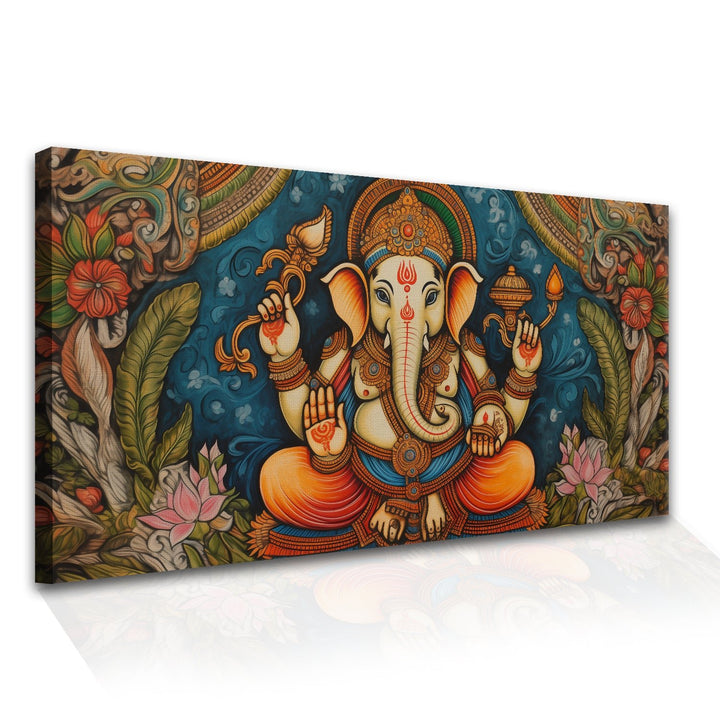 Lord Ganesha Canvas Painting Framed For Home and office Wall decoration