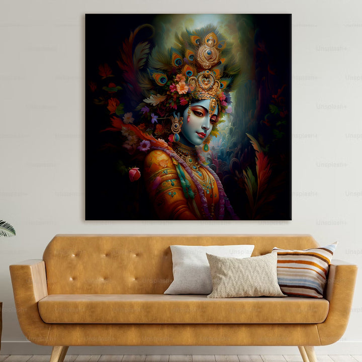 Lord Krishna Wall Art Canvas Paintings for Home and Office Wall Decoration