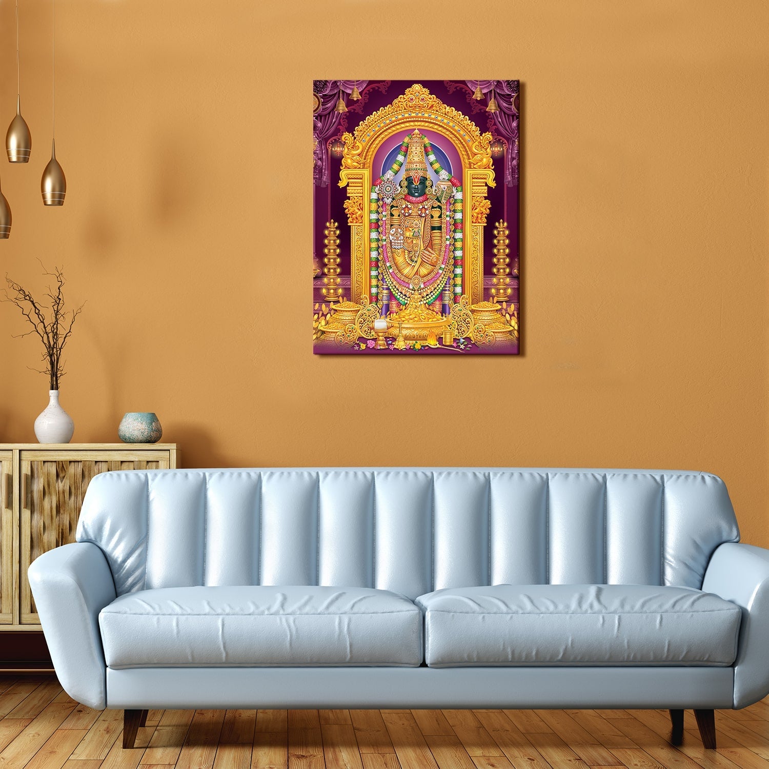 Lord Tirupati Balaji with colorful Canvas photo frame for home and office (24in x 18inch).