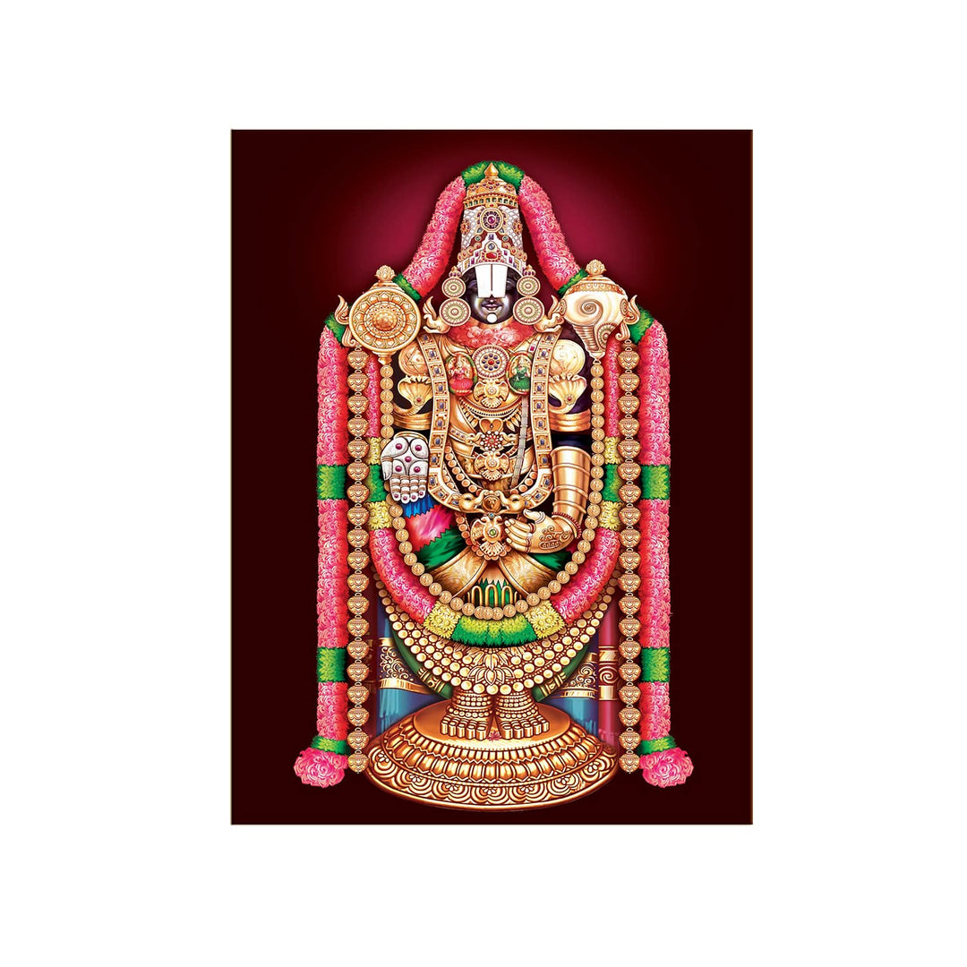 Lord Tirupati Sri Tirumala Balaji Venkateswara Canvas Painting Frame for Home and Office