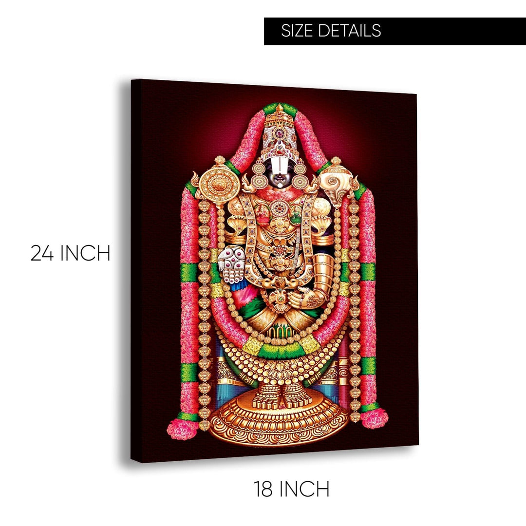 Lord Tirupati Sri Tirumala Balaji Venkateswara Canvas Painting Frame for Home and Office