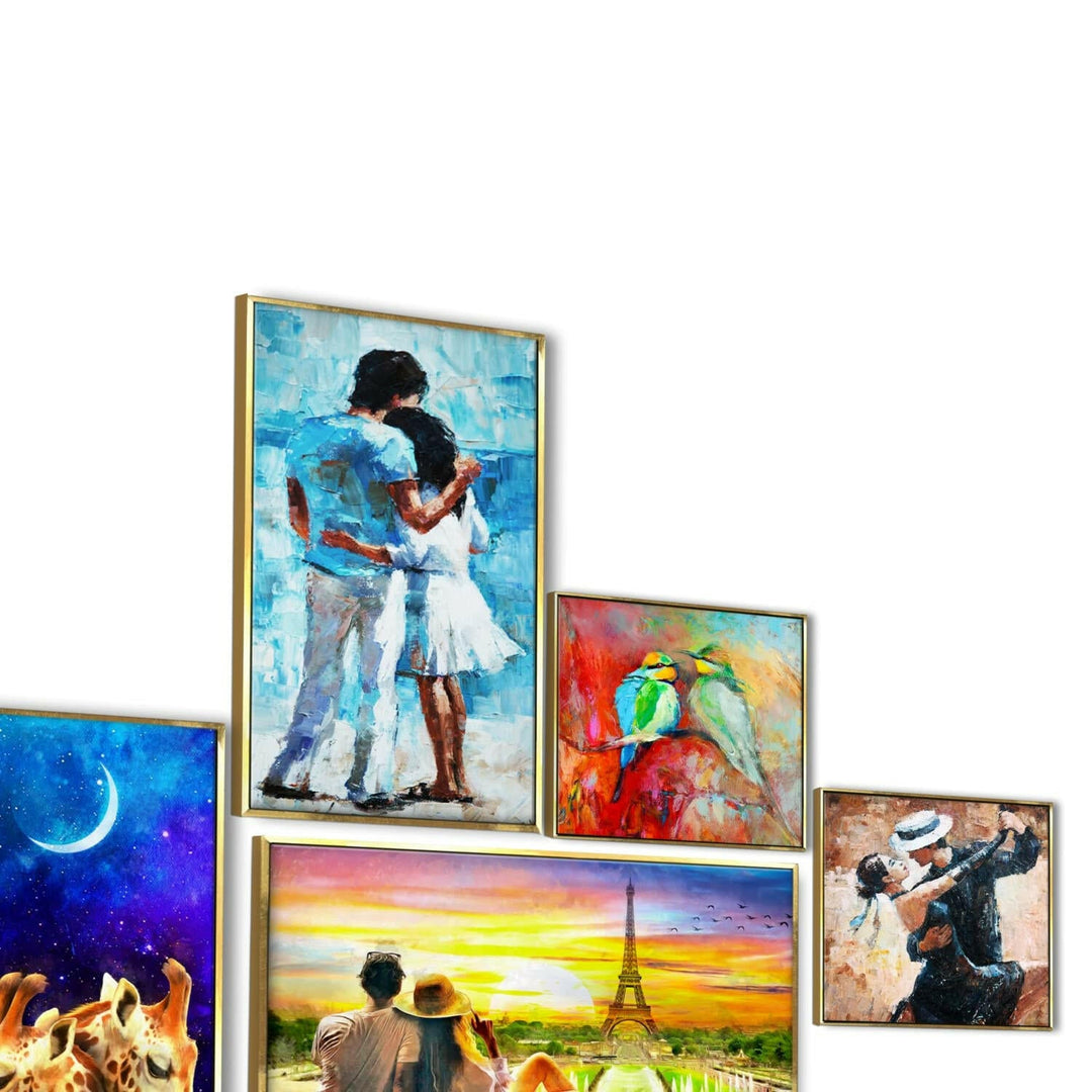 Love Canvas Floating Frame Collage Painting For Bedroom Wall Decoration