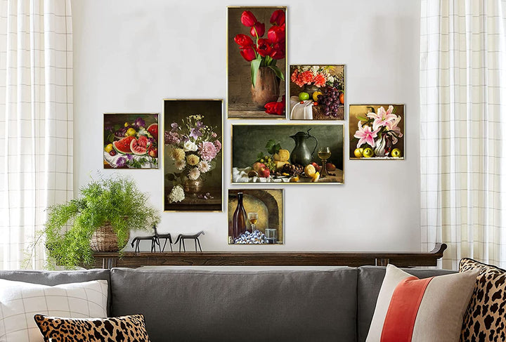 Luxury Canvas Floating Frame Collage Painting for Living Room Wall Decoration( Still Life)