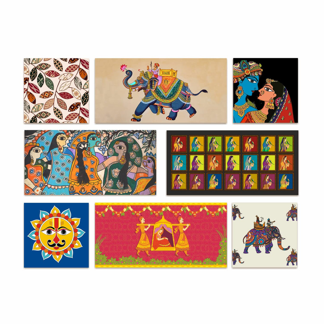 Madhubani Canvas Painting Frame For Living Room and Hotel Wall Decoration