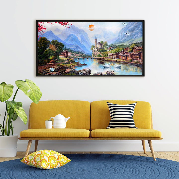 Mesmerising Landscapes Art Large Canvas Paintings. Framed Digital Reprints of Famous and Vibrant Artwork (LDWA18)