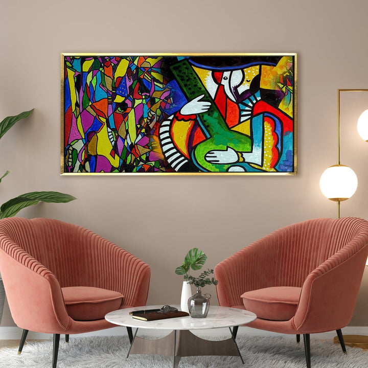 Modern Art Large Canvas Paintings. Framed Digital Reprints of Famous and Vibrant Artwork (MAWA02)