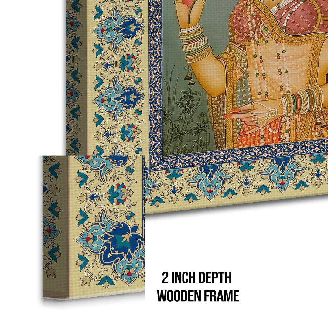 Mughal Indian Wall Art Large Size Canvas Painting For Home and Office Wall Decoration