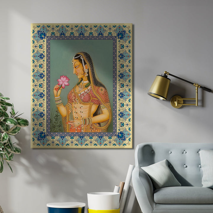 Mughal Indian Wall Art Large Size Canvas Painting For Home and Office Wall Decoration