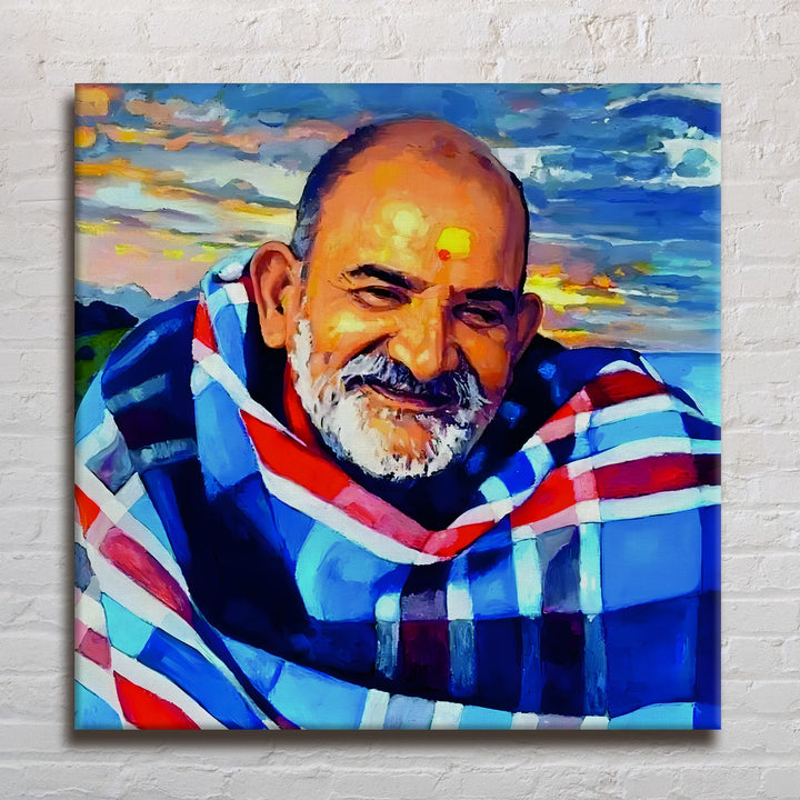 Neem Karoli Baba Canvas Wall Art painting For Home and Office Wall Decoration