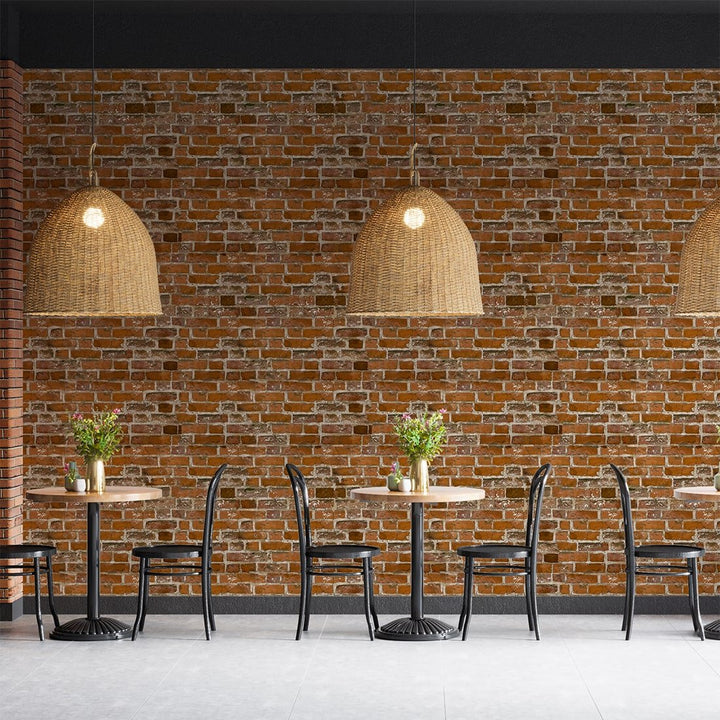 Old red brick wallpaper For Café and Restaurants Wall Decoration