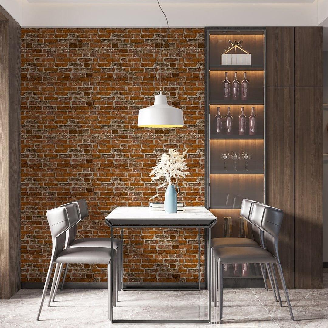 Old red brick wallpaper For Café and Restaurants Wall Decoration