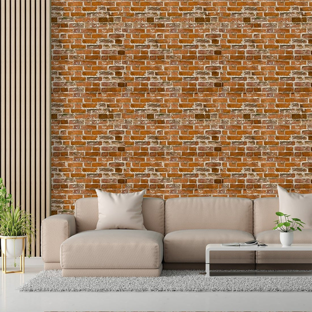 Old red brick wallpaper For Café and Restaurants Wall Decoration