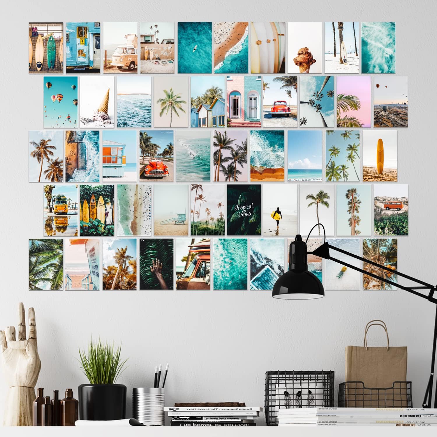 PAPER PLANE DESIGN Boho Chich Travel Quotes Posters Collage Kit For Room Décor set of 50 Size : (4 in x 6 Inch