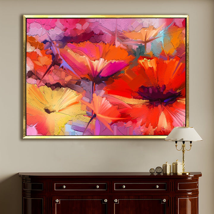 PAPER PLANE DESIGN Canvas Floral Wall Art: A Symphony of Nature's Elegance Large Size Canvas Framed Paintings For Living Room, Office, Home Decor. (FLWA01)