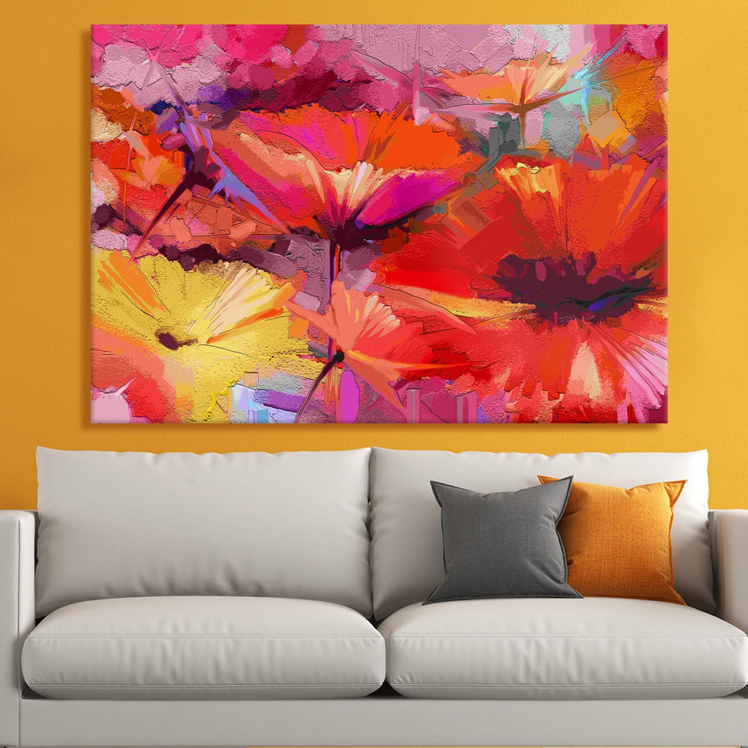 PAPER PLANE DESIGN Canvas Floral Wall Art: A Symphony of Nature's Elegance Large Size Canvas Framed Paintings For Living Room, Office, Home Decor. (FLWA01)