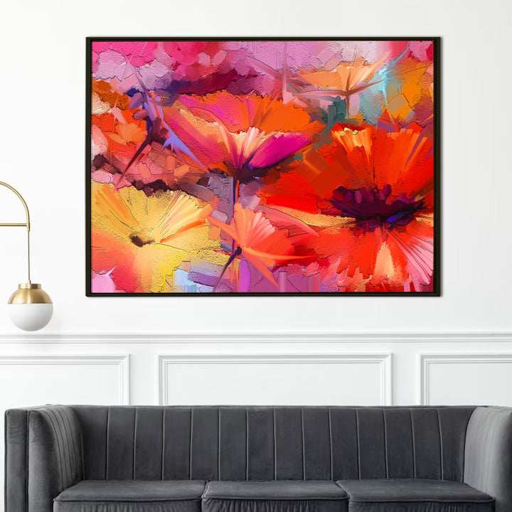 PAPER PLANE DESIGN Canvas Floral Wall Art: A Symphony of Nature's Elegance Large Size Canvas Framed Paintings For Living Room, Office, Home Decor. (FLWA01)