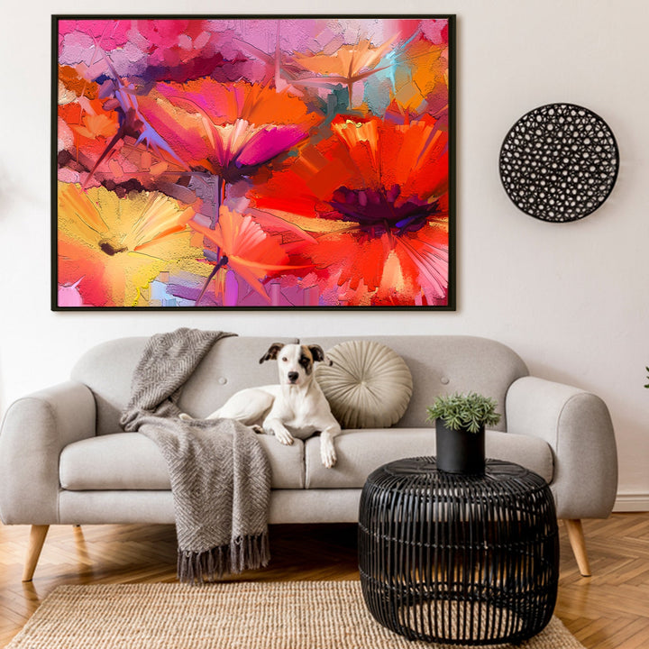 PAPER PLANE DESIGN Canvas Floral Wall Art: A Symphony of Nature's Elegance Large Size Canvas Framed Paintings For Living Room, Office, Home Decor. (FLWA01)